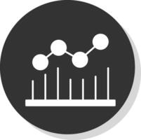 une analyse glyphe gris cercle icône vecteur