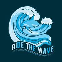 balade le vague, monde océans journée vecteur graphique illustration