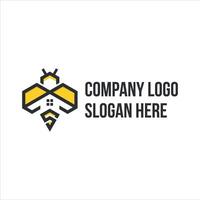 abeille réel biens logo conception vecteur