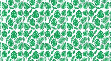 monstera floral feuilles sans couture modèle vert en tissu feuille arbre fond d'écran vecteur illustration sur blanc Contexte