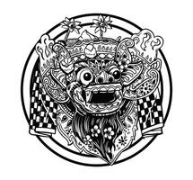 barong masque bali vecteur icône