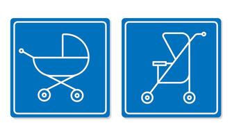 parking pour bébé poussette ligne signe.pram parking symbole.lieu pour poussettes contour vecteur signalisation.linéaire style signe pour mobile concept et la toile conception. symbole, logo illustration eps 10.modifiable accident vasculaire cérébral