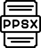 ppsx Icônes fichier taper. tableur des dossiers document icône avec contour conception. vecteur illustration