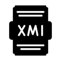 xml fichier icône solide style. tableur fichier taper, extension, format Icônes. vecteur illustration