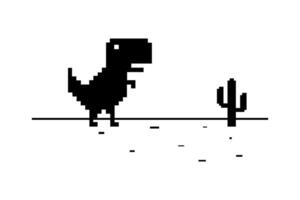 non l'Internet lien pixel dinosaure hors ligne art mal lien vecteur ordinateur numérique la toile concept réseau technologie.