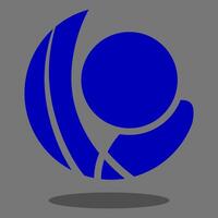 bleu cercle logo. Facile signe. concept. balle. vecteur