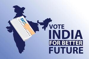 voter pour une mieux futur citations avec Indien électeur main et carte vecteur