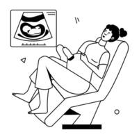 Enceinte femmes plat Icônes vecteur