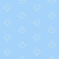 une nuage avec pluie tiré par main. une mignon, minimaliste ensemble de mur art pour le enfants chambre. sans couture modèle collection. enfants conception par griffonnage. vecteur