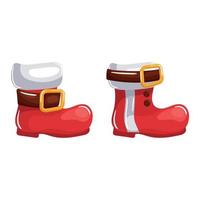 bottes de noël rouges avec sangle marron sur fond transparent vecteur