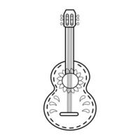 mexicain guitare contour icône vecteur