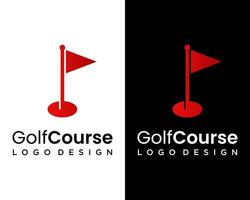 trou et drapeau le golf sport logo conception. vecteur
