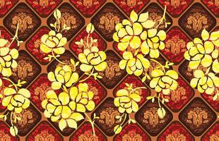 indonésien batik motifs avec très distinctif plante motifs vecteur