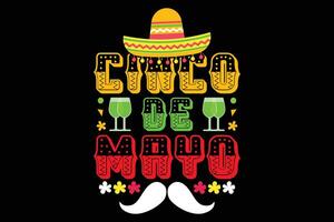 cinco de mayo mexicain Nouveau T-shirt conception impression prêt déposer. vecteur