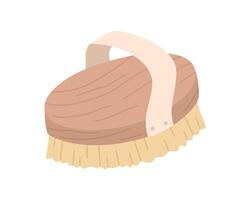 corps brosse pour une baignoire ou douche isolé sur blanche. rond en bois brosse. dessiné à la main illustration. vecteur