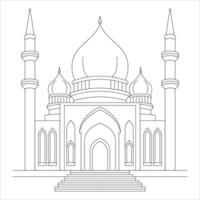 coloriage de la mosquée du ramadan pour les enfants vecteur