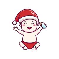 mignonne bébé célébrer Noël illustration vecteur