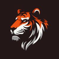 tigre tête mascotte logo conception avec moderne illustration concept style pour des sports jeu et t chemise impression vecteur