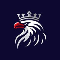 Aigle Roi mascotte logo conception illustration pour des sports et affaires vecteur
