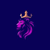 Lion Roi esport et sport mascotte logo conception concept pour équipe badge emblème et la soif impression. violet Lion illustration vecteur