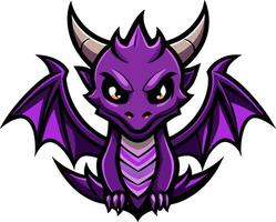 violet bébé dragon logo illustration vecteur