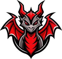 rouge peu dragon logo illustration vecteur