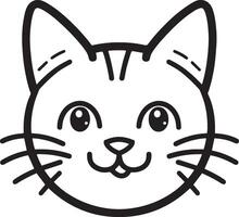 Facile ligne dessin de chat vecteur