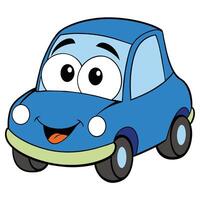 bleu voiture émoticône marrant voiture visage personnage sourit Icônes illustration vecteur