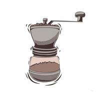 moulin à café avec grains de café vecteur