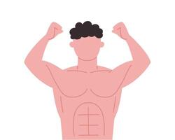 illustration de une homme levage poids, muscle de corps constructeur Hommes plat conception vecteur