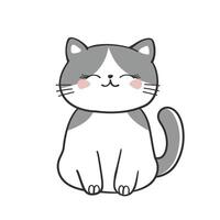 mignonne chat Facile illustration blanc Contexte vecteur