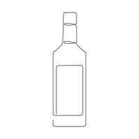 bouteille de Tequila tiré dans un continu doubler. un ligne dessin, minimalisme. illustration. vecteur