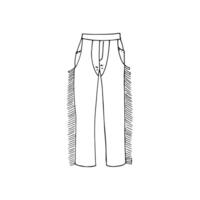 pantalon. dessiné à la main adulte Pour des hommes occidental cow-boy fantaisie robe costume. sauvage Ouest ancien élément. rétro illustration de occidental cow-boy. vecteur