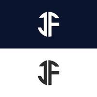 jf lettre logo vecteur modèle créatif forme moderne coloré monogramme cercle logo société logo grille logo