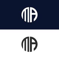 ma lettre logo vecteur modèle créatif forme moderne coloré monogramme cercle logo société logo grille logo