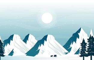 ours neige montagne glace gelée nature paysage aventure illustration vecteur