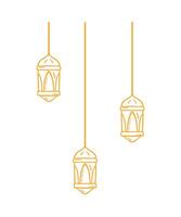 islamique lanterne pour Ramadan décoration dans ligne art dessin illustration vecteur