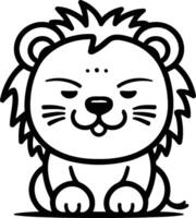 mignonne dessin animé lion. illustration. isolé sur blanc Contexte. vecteur