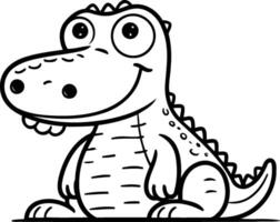 mignonne crocodile. illustration de une dessin animé crocodile. vecteur