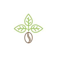 logo de grain de café feuille vecteur