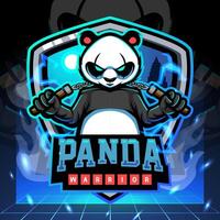 Panda guerrier mascotte. esport logo conception vecteur