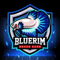 bleu jante betta poisson mascotte. esport logo conception vecteur