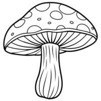 champignon contour illustration numérique coloration livre page ligne art dessin vecteur