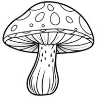 champignon contour illustration numérique coloration livre page ligne art dessin vecteur