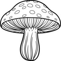 champignon contour illustration numérique coloration livre page ligne art dessin vecteur