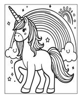 coloriage de licorne pour les enfants vecteur