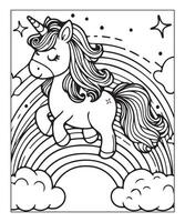 mignonne Licorne coloration page illustration vecteur