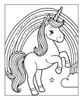 coloriage de licorne pour les enfants vecteur