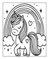 mignonne Licorne coloration page illustration vecteur