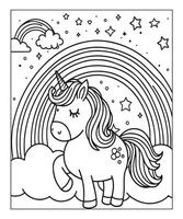 coloriage de licorne pour les enfants vecteur